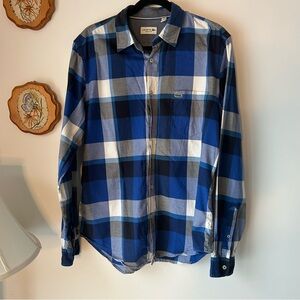 Lacoste Blue and Gray Checkered Men's Shirt